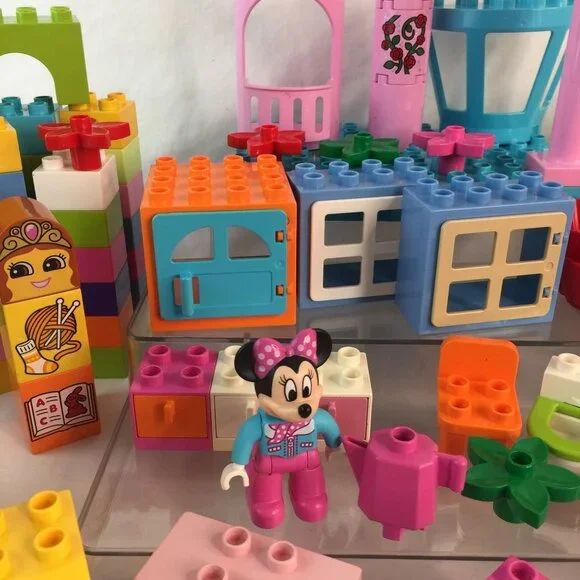 Lego Duplo Pastel Blocks 140+ Pc Lot Disney Minnie Mouse Plane Car Cafe Van - Picture 7 of 10